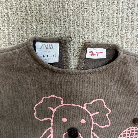 Zara Kids Koala Text Sweatshirt 9-12mos - Picture 3 of 5